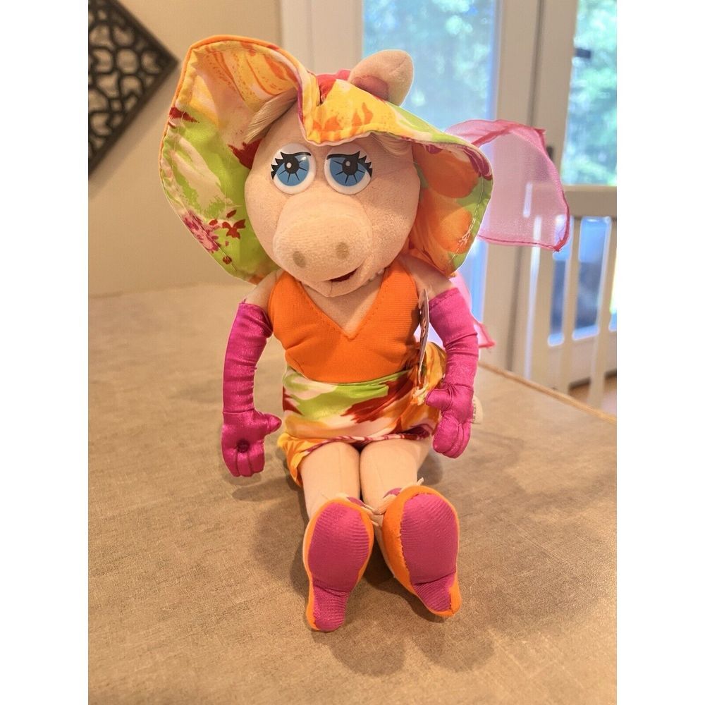 Nanco Miss Piggy Plush with Tags Tropical Vacation Jim Henson Muppets Vintage